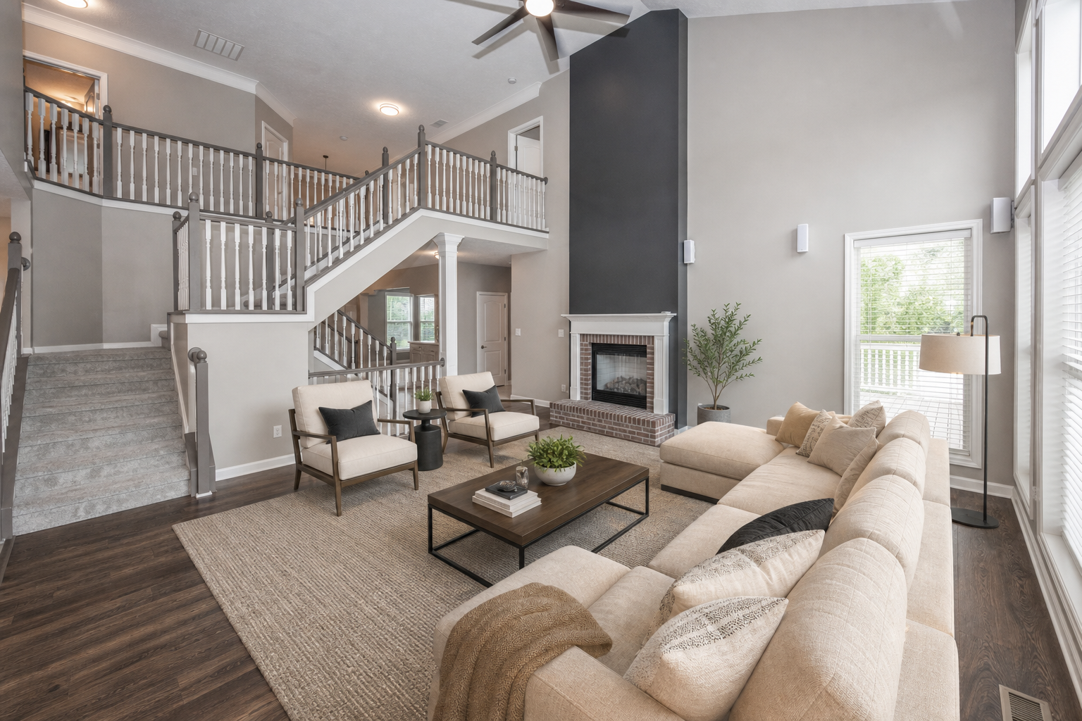 Two-Story Living Room after virtual staging